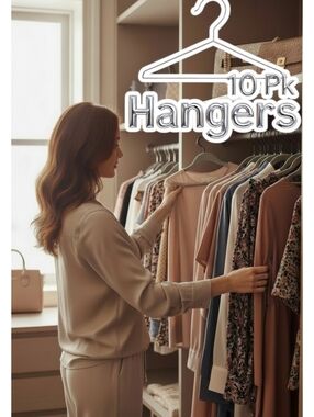 10 Pk Non-Slip Velvet Clothes Hangers - Gray & Black